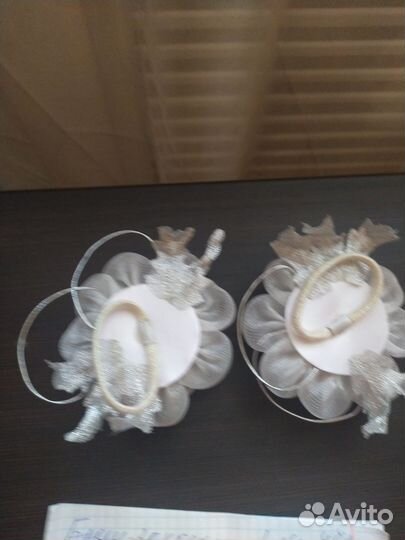 Бант для волос на резинке,ручная работа