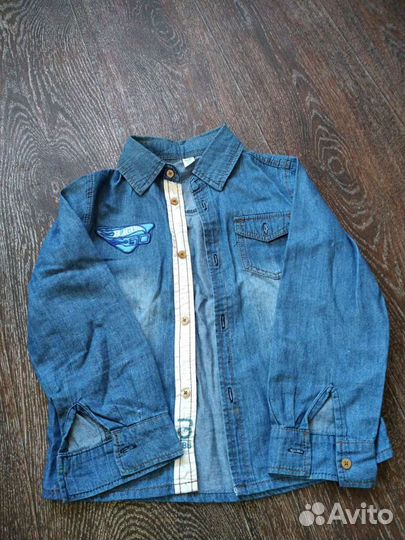 Джинсовая рубашка детская 110