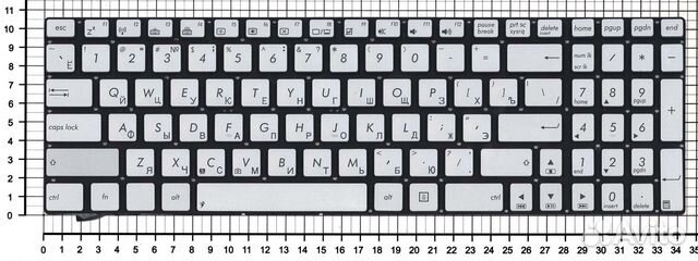 Клавиатура для Asus N550 серебристая с подсветкой