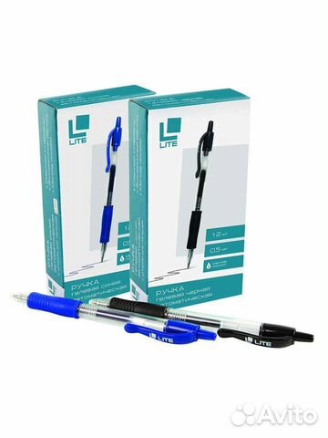 Ручка синяя гелевая lite 12 Шт 0,5 мм Канцелярия