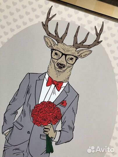Постер в раме «Олень»