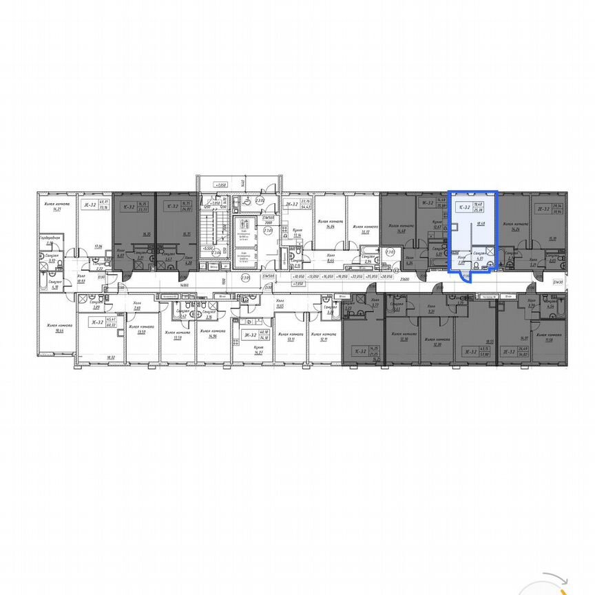 Апартаменты-студия, 25,4 м², 5/13 эт.