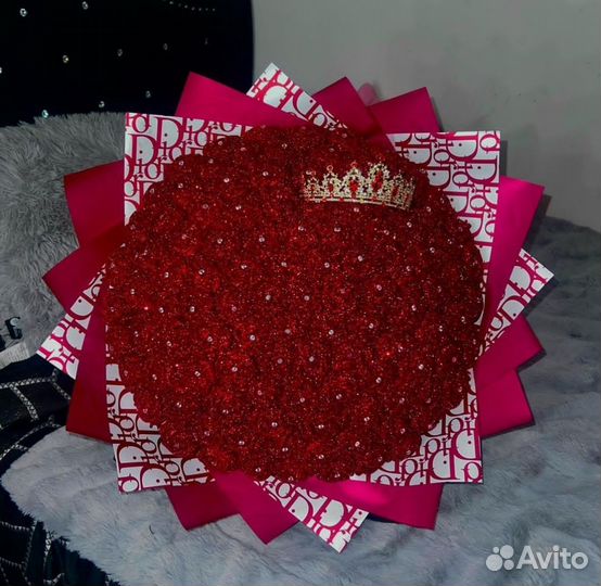 Букеты из Атласных лент 101 роза