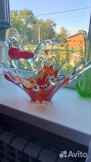 Ваза цветное стекло винтаж
