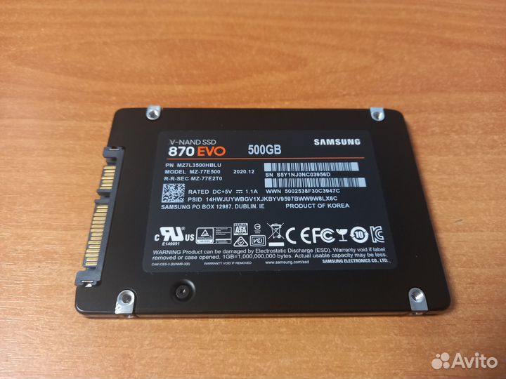 SSD диск Samsung 870 EVO 500 Gb