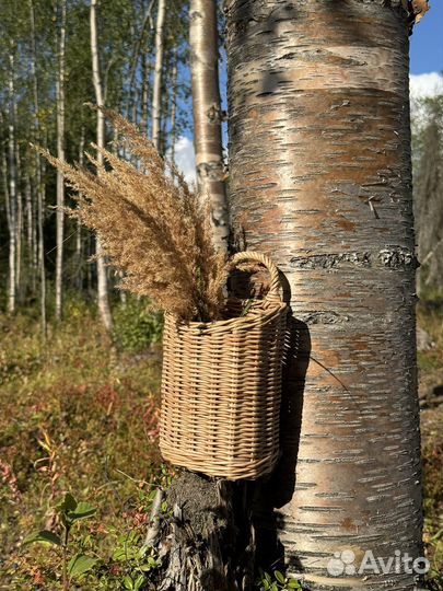 Подвесная корзина плетёная хранение