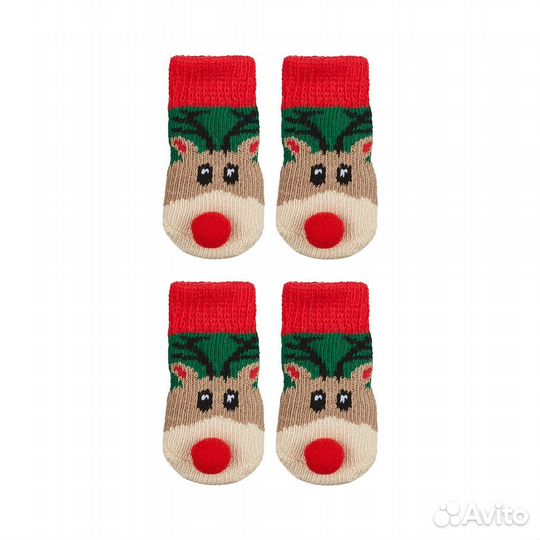 Носочки для животных Новогодние 4шт/набор