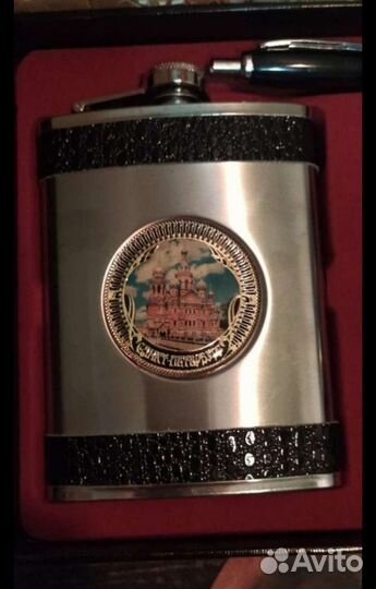 Подарочный набор фляга рюмки нож ручка