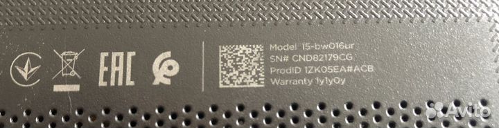 Ноутбук hp 15-bw016ur