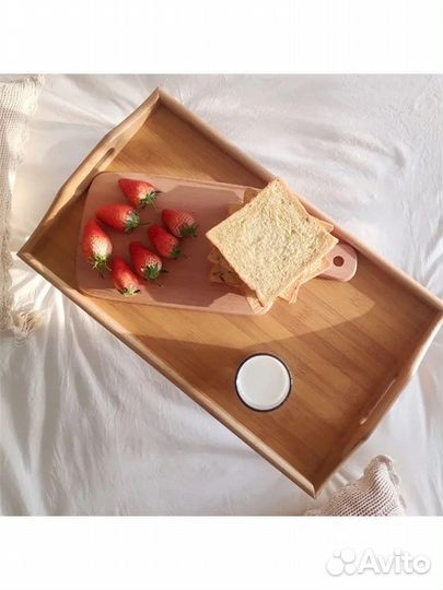 Столик для завтрака из бамбука складной 50х30 см