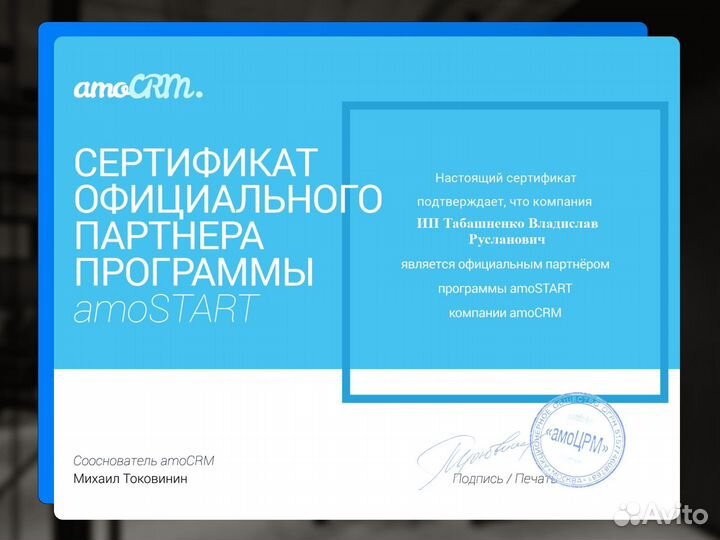 Внедрение amoCRM срм настройка, интеграция