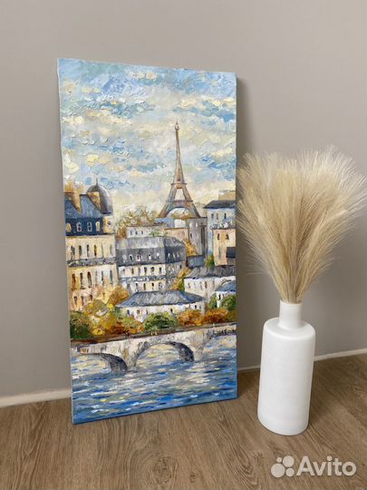Картина маслом «Париж» 80х40см