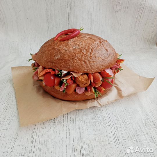 Съедобные мясные мужские букеты