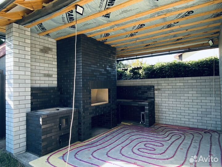 Барбекю комплекс из кирпича,мангал,печь,тандыр