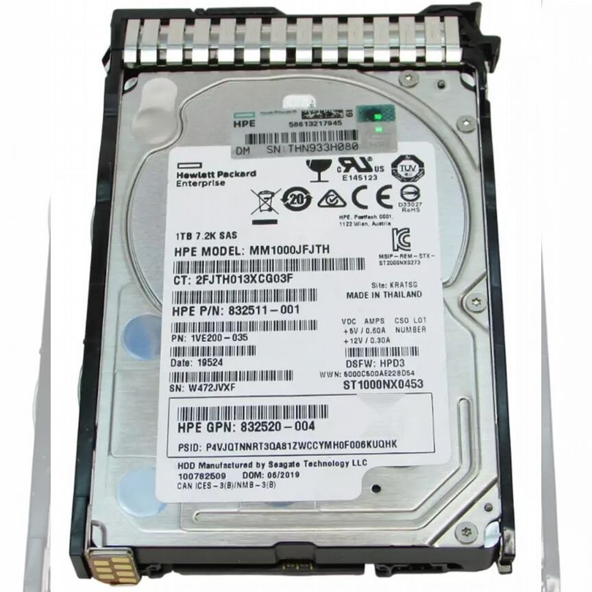[U1200] Жесткий Диск Hp Mm1000jfjth 1tb 7200 Sas 2,5" Hdd U1200