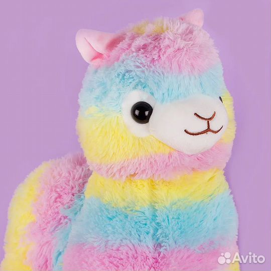 Мягкая игрушка Лама Альпака цвет радужный 40 см