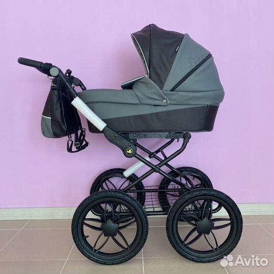 Коляска 2в1 с большими одинаковыми колесами