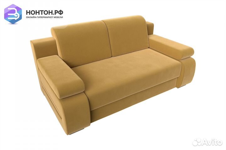 Диван еврокнижка Денвер микровельвет желтый