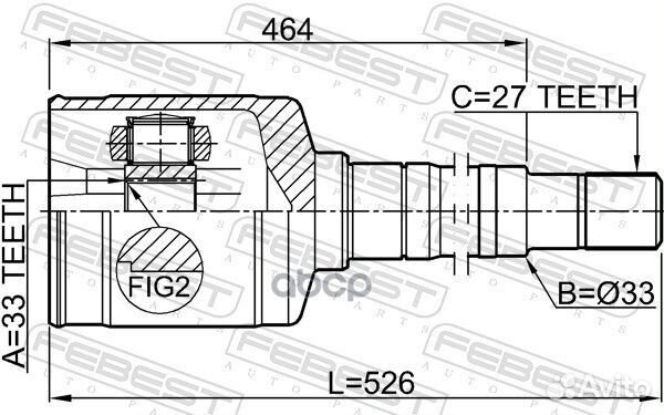 Шрус Внутренний Правый 33X35x27 Nissan X-Trail