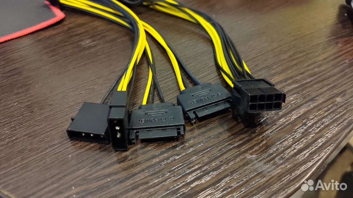 Переходник cpu-vga 2x8pin, molex-8pin, sata-8pin