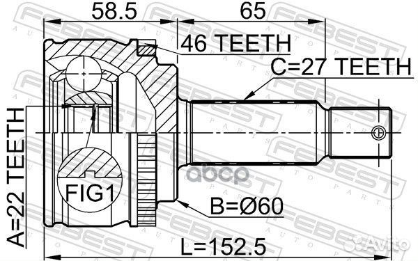 ШРУС наружный 22X60X27 KIA ceed 06- 2210CDA46 F