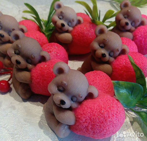 Мишка с сердцем. Мыло ручной работы