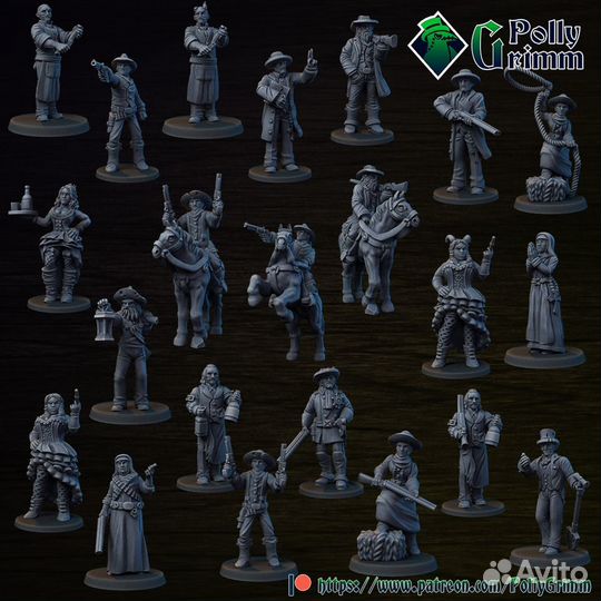 35 мм Миниатюры/Солдатики Ковбои/Дикий Запад