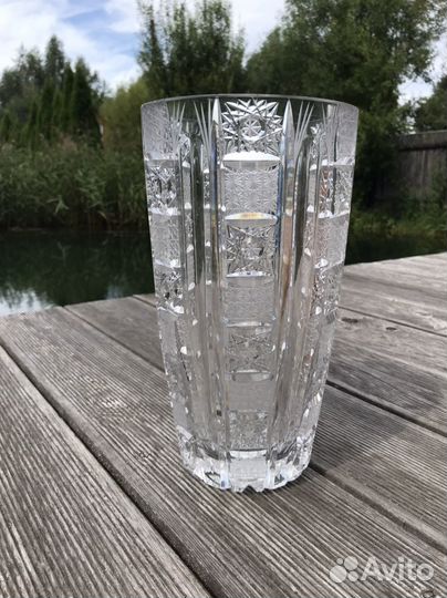 Большая хрустальная ваза 34см