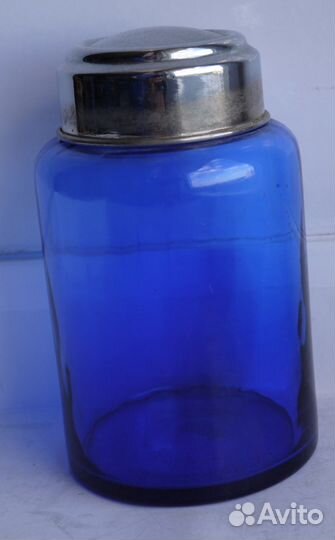 Чайница синего стекла