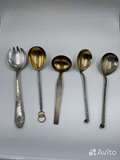 Ложка серебрянная праздничная для варенья 916 СССР