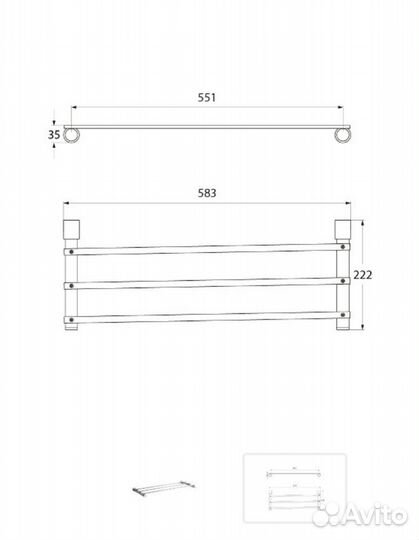 Держатель т/б Икеа ikea, полка для полотенец iddis