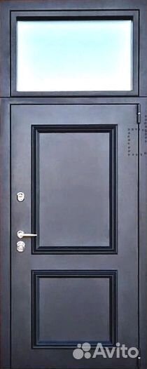 Железная входная дверь для дома с фрамугой DD-395