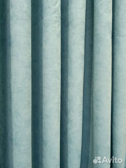 Шторы канвас голубые новые комплект