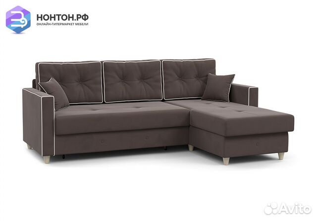 Диван угловой дельфин Айрин коричневый