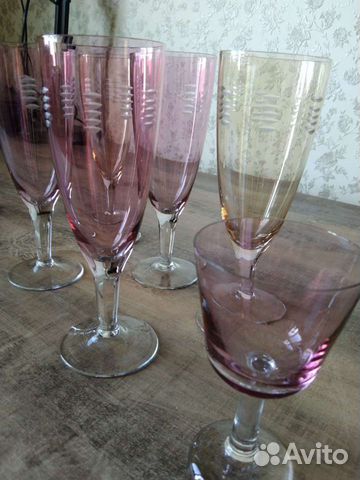Фужеры цветное стекло СССР