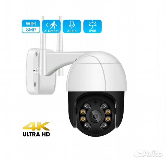 8 Мп Уличная поворотная IP wi-fi камера