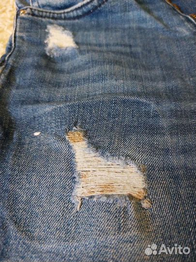 Джинсовые шорты+футболка 104