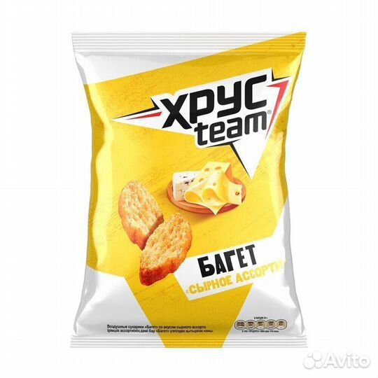 Сухарики Хрусteam Багет Сырное Ассорти 60 г