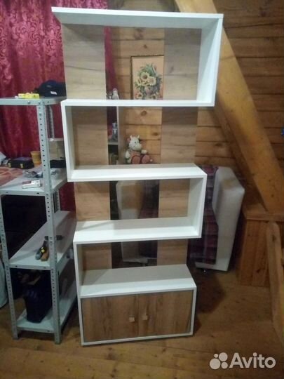 Комбинированный стеллаж Дуб крафт золотой/Белый