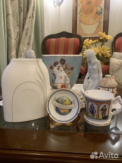 Кружка, блюдце, ваза, Англия фарфор