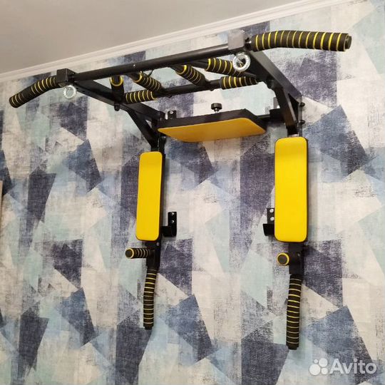 Турник Мультихват 3в1 черно-желтый