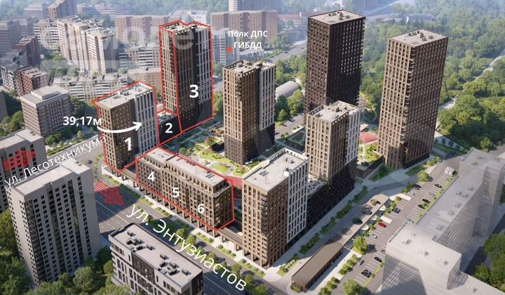 2-к. квартира, 39,2 м², 12/16 эт.