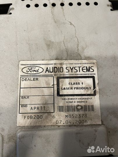 Штатная магнитола ford 6000cd