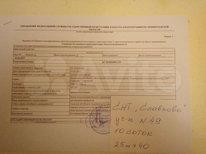 Участок 10 сот. (СНТ, ДНП)