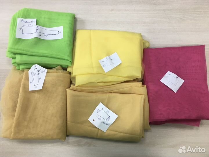 Вуаль, тюль, разные цвета, отрезы новой ткани