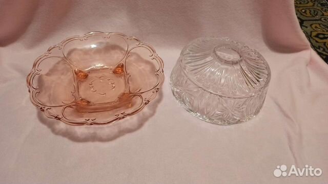 Винтаж блюдо из цветного стекла