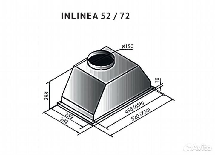 Встраиваемая вытяжка Kuppersberg inlinea 52 Beige