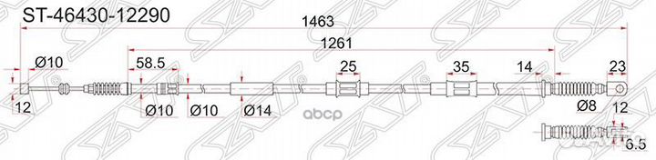 Трос ручника TY Corolla AE101/AE111 91- (дисков