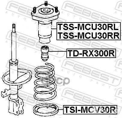 Опора амортизатора с пыльником lexus RX300/330/350