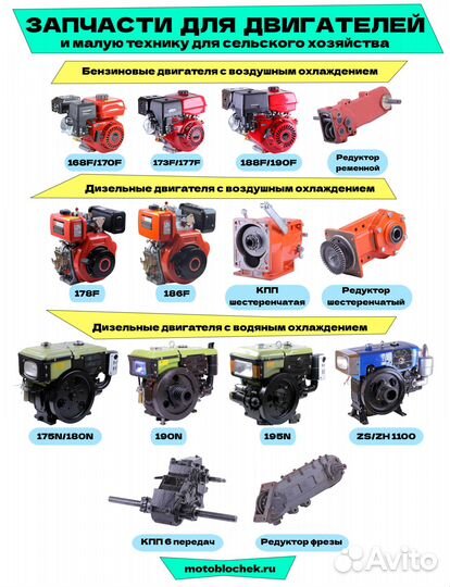 Запчасти для двигателей и малую технику